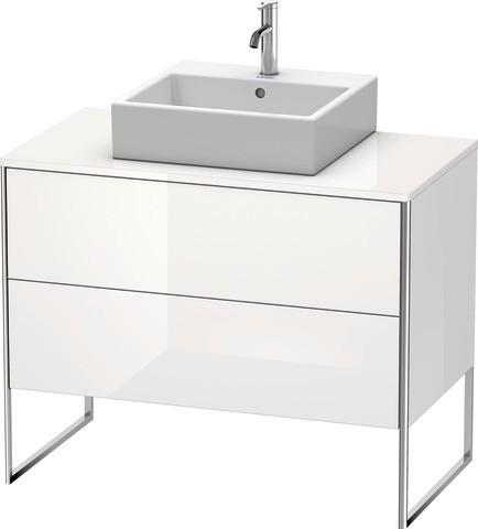 Duravit XSquare Konsolenwaschtischunterbau bodenstehend Weiß Supermatt 1000x548x778 mm - XS492108484