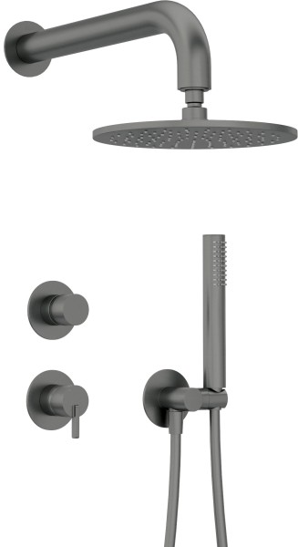 Neuesbad Serie 600 Unterputz Dusch-Set mit verstellbarer Kopfbrause Neuesbad Oberfläche: Titanium