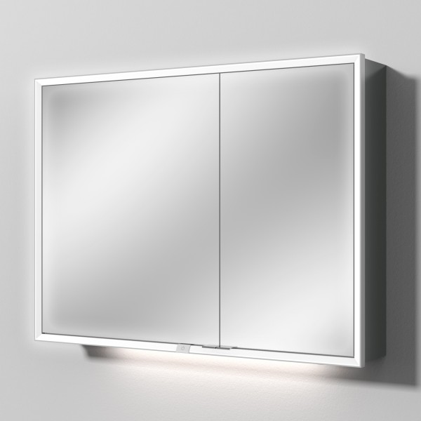 Sanipa Reflection Spiegelschrank MILO 100 mit LED-Beleuchtung, Anthrazit-Glanz, AU03479