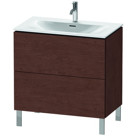 Duravit L-Cube Waschtischunterbau bodenstehend Amerikanischer Nussbaum Matt 820x481x704 mm - LC65970