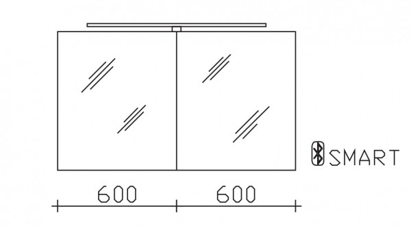 Pelipal Serie 25 Pelipal Spiegelschrank SDAES5012-I, B:1200, H:703, T:170mm