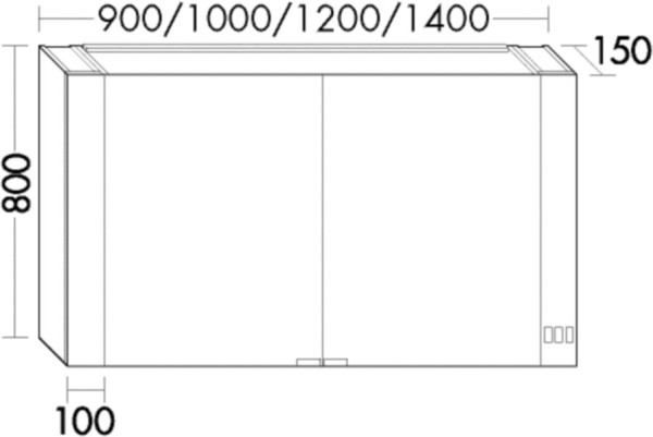 Burgbad Spiegelschrank RL40 Light RL40 VC 800x900x150 Anthrazitgrau Matt, SPQY090F4952