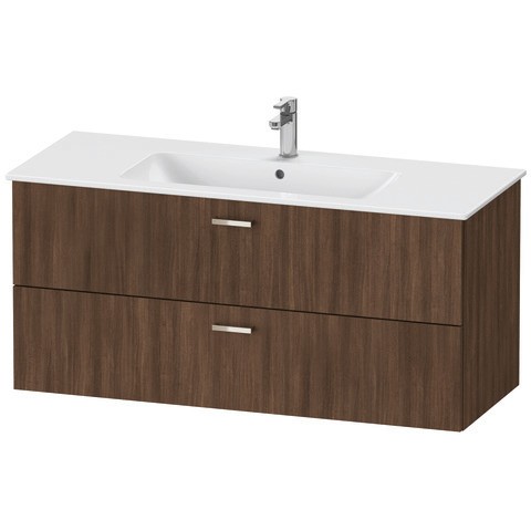 Duravit XBase Waschtischunterbau wandhängend Nussbaum dunkel Matt 1200x475x552 mm - XB6123021210000