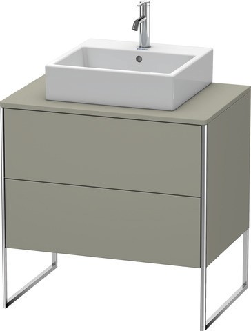 Duravit XSquare Konsolenwaschtischunterbau bodenstehend Stein Grau Seidenmatt 800x548x778 mm - XS492