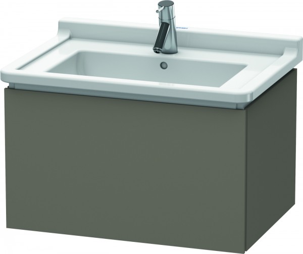 Duravit L-Cube Waschtischunterbau wandhängend Flanell Grau Seidenmatt 670x469x408 mm - LC616409090