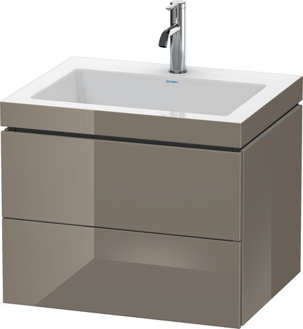 Duravit L-Cube c-bonded Set wandhängend Flanell Grau Hochglanz 600x480x500 mm - LC6926O8989