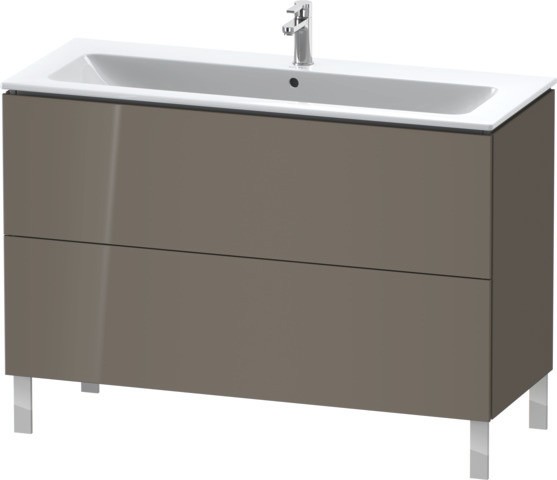 Duravit L-Cube Waschtischunterbau bodenstehend Flanell Grau Hochglanz 1220x481x704 mm - LC6628089890