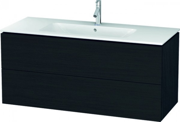 Duravit L-Cube Waschtischunterbau wandhängend Eiche Schwarz Matt 1220x481x550 mm - LC624301616