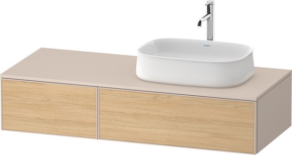 Duravit Zencha Konsolenwaschtischunterbau wandhängend Natur Eiche & Taupe Matt & Supermatt 1300x550x