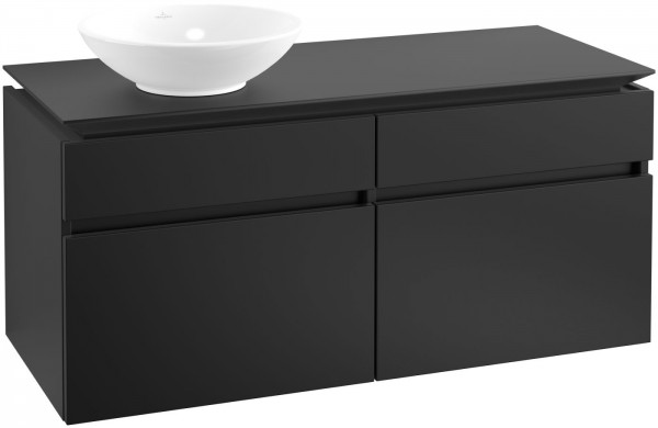 Villeroy & Boch Waschtischunterschrank Legato B13000 1200x550x500mm Waschtisch links Black Matt Lacq