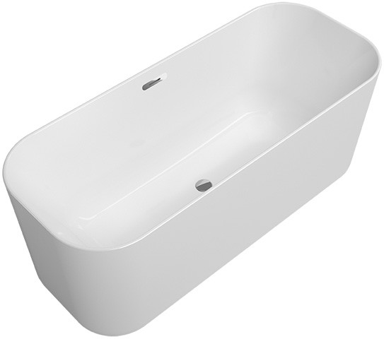 Villeroy & Boch Badewanne Finion Wasserzulauf Design-Ring verchromt White Alpin, 177FIN7N100V201