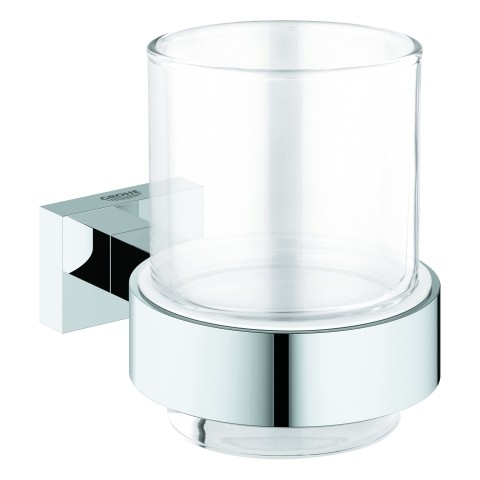 Grohe Glas mit Halter Essentials Cube 40755 chrom, 40755001