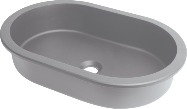 Neuesbad Serie 600 Mineralguss Einbauwaschtisch von unten, oval, grau metallic