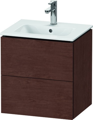 Duravit L-Cube Waschtischunterbau wandhängend Amerikanischer Nussbaum Matt 520x421x550 mm - LC621801