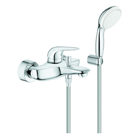 Grohe EH-Wannenbatterie Eurostyle 23729 mit Wandhalterset Hebel geschl. chrom, 2372930A