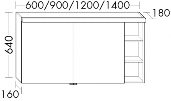 Burgbad Spiegelschrank Orell Melamin 640x1200x180 Eiche Dekor Cashmere, SPFQ120LF2668