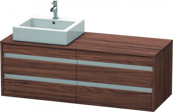 Duravit Ketho Konsolenwaschtischunterbau wandhängend Nussbaum dunkel Matt 1400x550x496 mm - KT6657L2