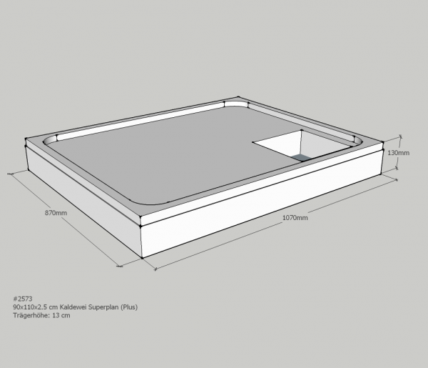 Neuesbad Wannenträger für Kaldewei Superplan 90x110x2,5