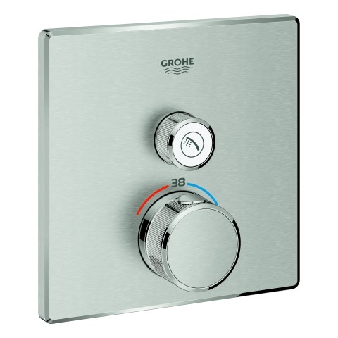 GROHE Thermostat Grohtherm SmartControl 29123 eckig FMS 1 ASV supersteel, 29123DC0