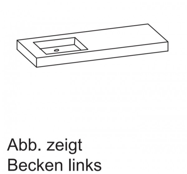 Artiqua 112 Quarton-Waschtisch, Grau, 112-QWT50-169-0-R-G