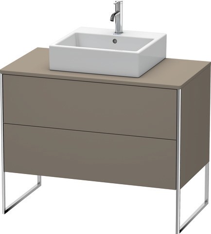 Duravit XSquare Konsolenwaschtischunterbau bodenstehend Flanell Grau Seidenmatt 1000x548x778 mm - XS