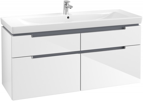 Villeroy & Boch Waschtischunterschrank Subway 2.0 A916 1287x590x449mm Griff chromfarbig glänzend Glo