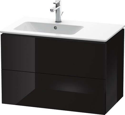 Duravit L-Cube Waschtischunterbau wandhängend Schwarz Hochglanz 820x481x550 mm - LC6291040400E00