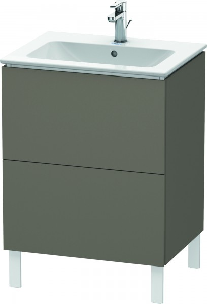 Duravit L-Cube Waschtischunterbau bodenstehend Flanell Grau Seidenmatt 620x481x704 mm - LC662509090