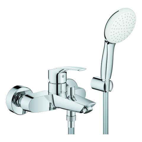 GROHE WannenarmaturEurosmart 25276_3 Wandmontage mit Wandhalterset chrom, 25276003