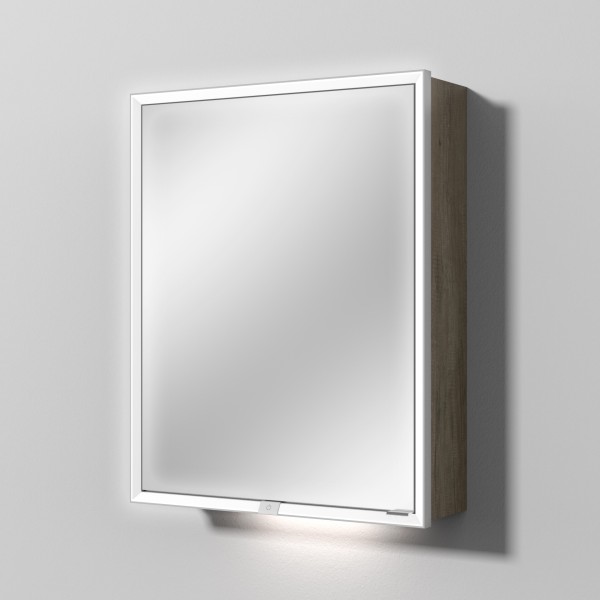 Sanipa Reflection Spiegelschrank MILO 60 mit LED-Beleuchtung, Eiche-Nebraska, AU03037