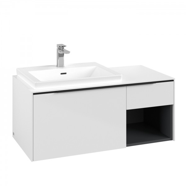 Villeroy & Boch Subway 3.0 Waschbeckenunterschrank, 2 Auszüge, 1001 x 423 x 500 mm, Brilliant White