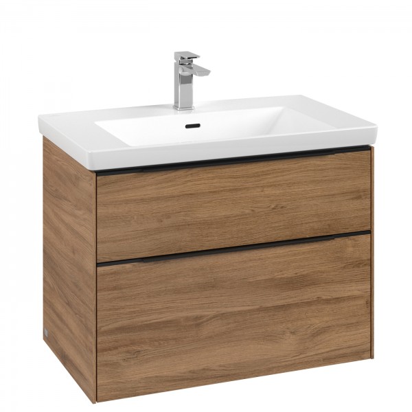 Villeroy & Boch Subway 3.0 Waschbeckenunterschrank, 2 Auszüge, 772 x 579 x 462 mm, Kansas Oak / Kans