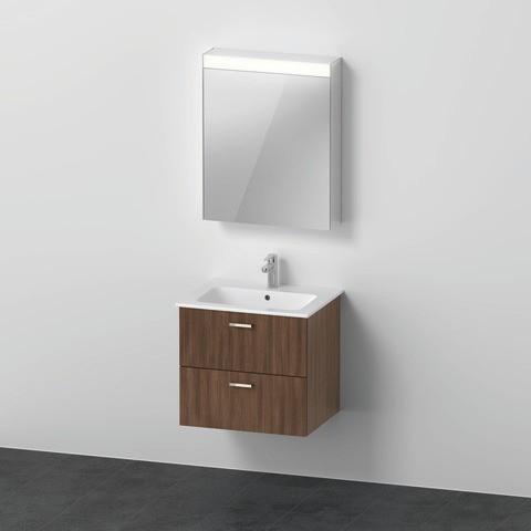 Duravit XBase Möbelwaschtisch mit Waschtischunterbau und Spiegelschrank 630x490x2000 mm - XB0075L212