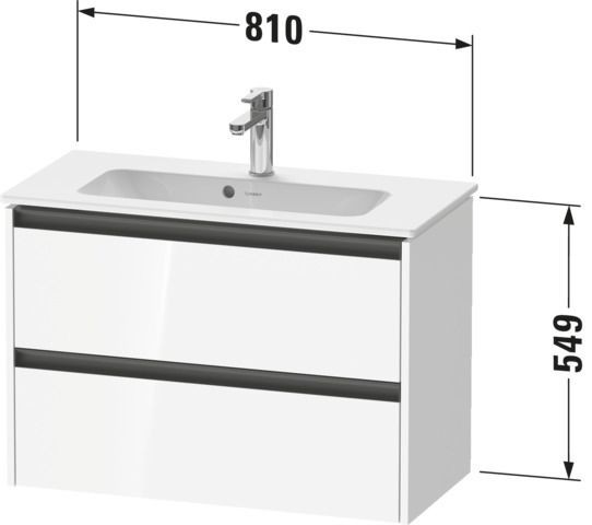 Duravit Ketho.2 Waschtischunterbau wandhängend Weiß Hochglanz 810x390x549 mm - K25256022220000