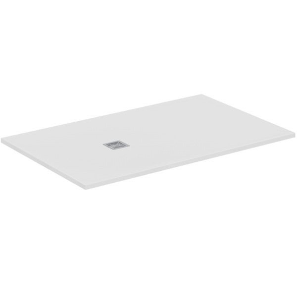 Ideal Standard Rechteck-Duschwanne Ultra Flat S + 1600x1000mm Abl.55cm Mitte/Seite Weiss, T5610FR