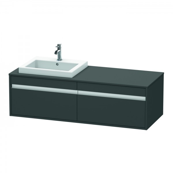 Duravit Ketho Konsolenwaschtischunterbau wandhängend Graphit Matt 1400x550x426 mm - KT6797L4949