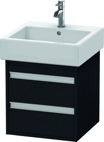 Duravit Ketho Waschtischunterbau wandhängend Eiche Schwarz Matt 450x440x480 mm - KT663501616