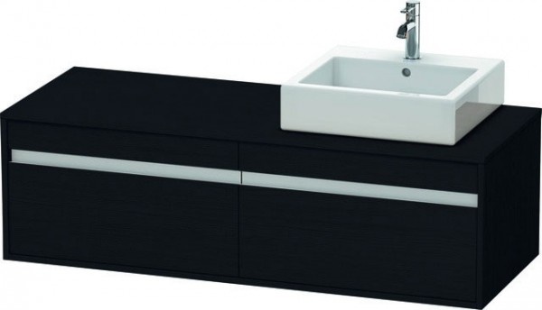 Duravit Ketho Konsolenwaschtischunterbau wandhängend Eiche Schwarz Matt 1400x550x426 mm - KT6697R161