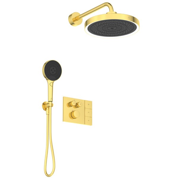 Ideal Standard Armaturen-Paket 02 Ceratherm Navigo Brausethermostat, KB, HB Brushed Gold, A7893A2