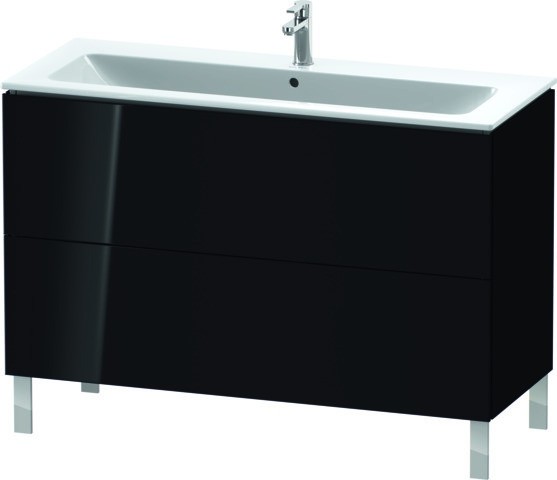 Duravit L-Cube Waschtischunterbau bodenstehend Schwarz Hochglanz 1220x481x704 mm - LC662804040