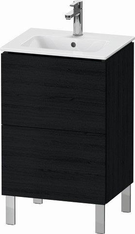 Duravit L-Cube Waschtischunterbau bodenstehend Eiche Schwarz Matt 520x421x704 mm - LC667101616