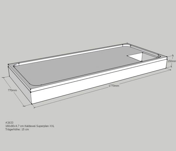 Neuesbad Wannenträger für Kaldewei Superplan XXL 180x80x4,7