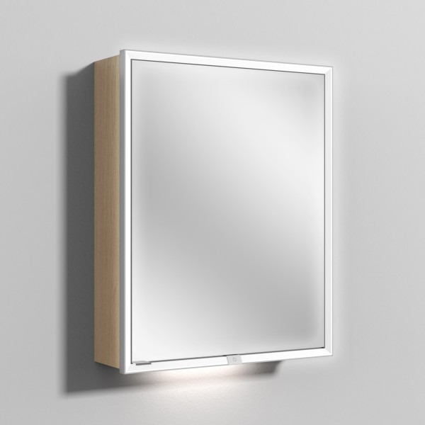 Sanipa Reflection Spiegelschrank MILO 60 mit LED-Beleuchtung, Eiche-Nordic, AU03148