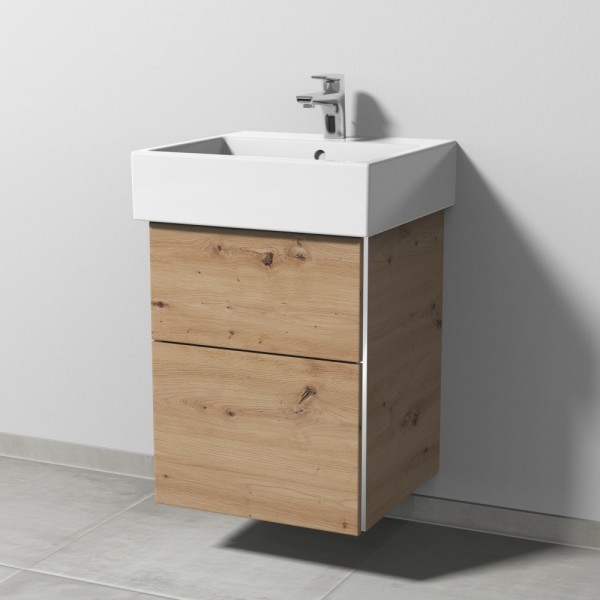 Sanipa 3way Waschtischunterbau zu Duravit Vero Air Waschtisch mit 2 Auszügen, Eiche Natural-Touch