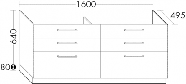 Burgbad Waschtischunterschrank Crono HGL 720x1600x495 Asteiche Natur, SEVK160F6067