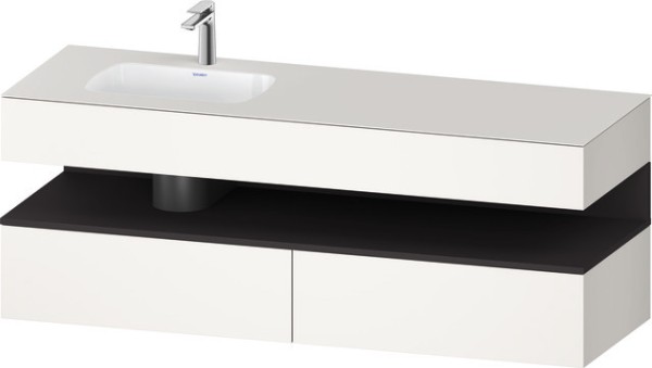 Duravit Qatego Einbauwaschtisch mit Konsolenwaschtischunterbau Weiß Supermatt 1600x500x600 mm - QA47