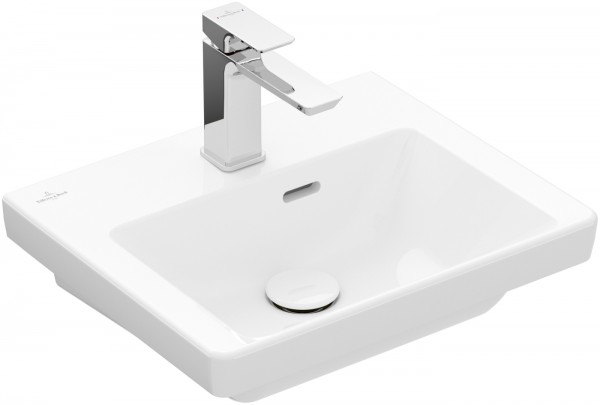 Villeroy & Boch Subway 3.0 Handwaschbecken, 450 x 370 x 145 mm, Weiß Alpin CeramicPlus, mit Überlauf