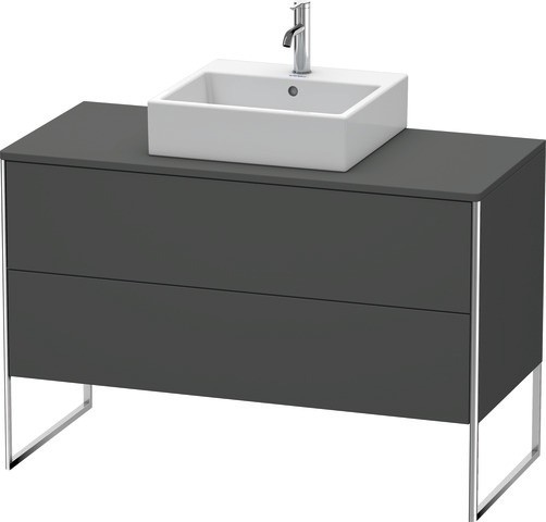 Duravit XSquare Konsolenwaschtischunterbau bodenstehend Graphit Matt 1200x548x778 mm - XS492204949