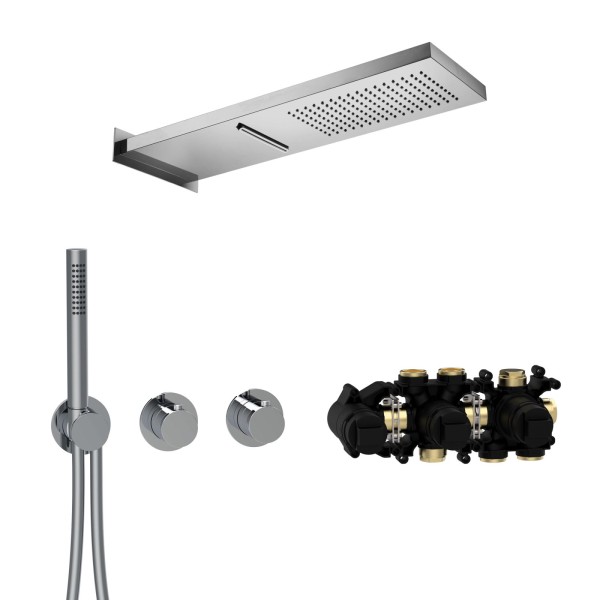 Herzbach MODUL7 Thermostat-Set T-MU2 537x165mm Multi 2 Chrom, 70.703711.1.01