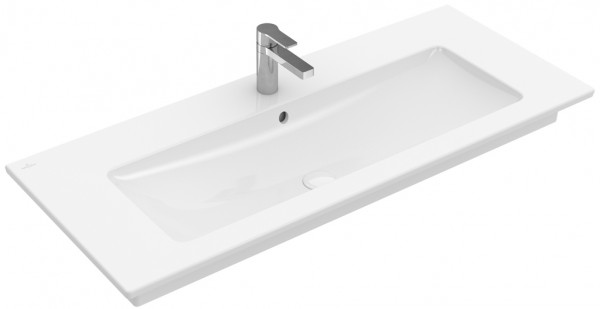 Villeroy & Boch Schrankwaschtisch Venticello 4104 1200x500mm, 3-Loch, mit Überlauf Eckig Stone White